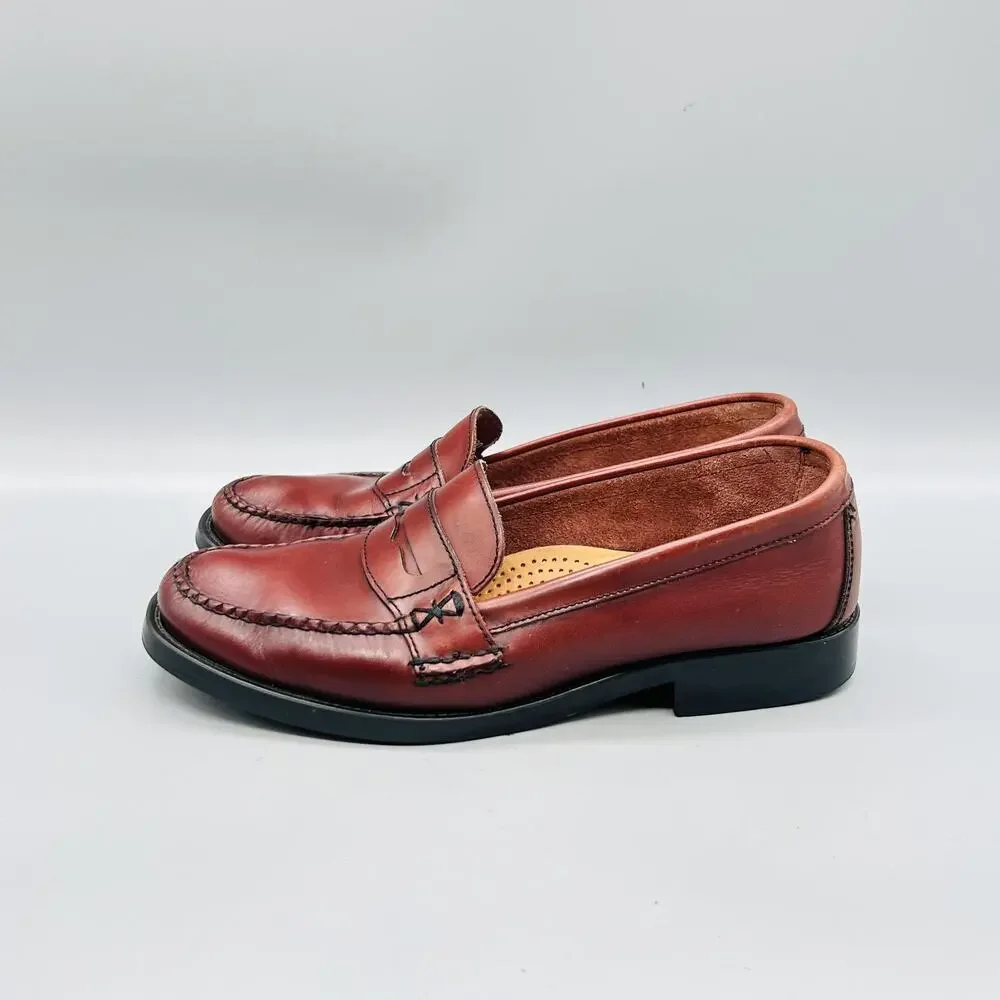 Bass Shoes Women 8 Brown Leather Weejuns Katherine II Penny Loafer Flats Slip On